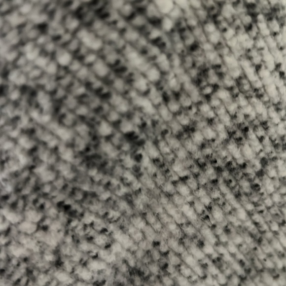 Black Tape Mid Length Jacket Black, White Soft Fuzzy Material Front Zip Pockets - Picture 4 of 9